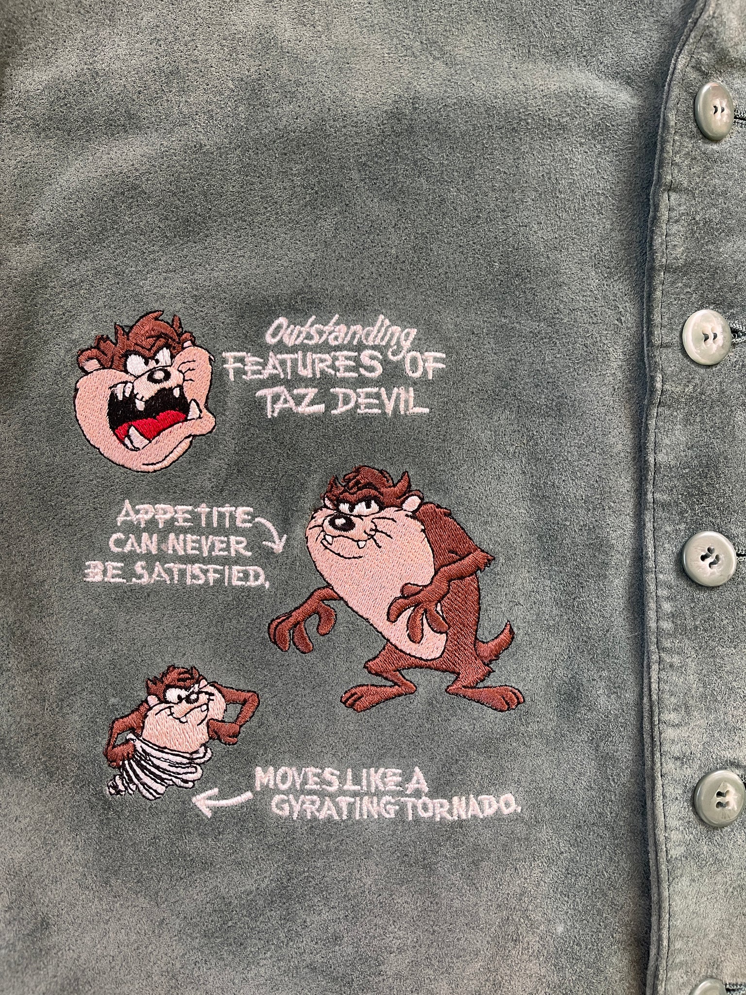 vintage looney tunes leather vest