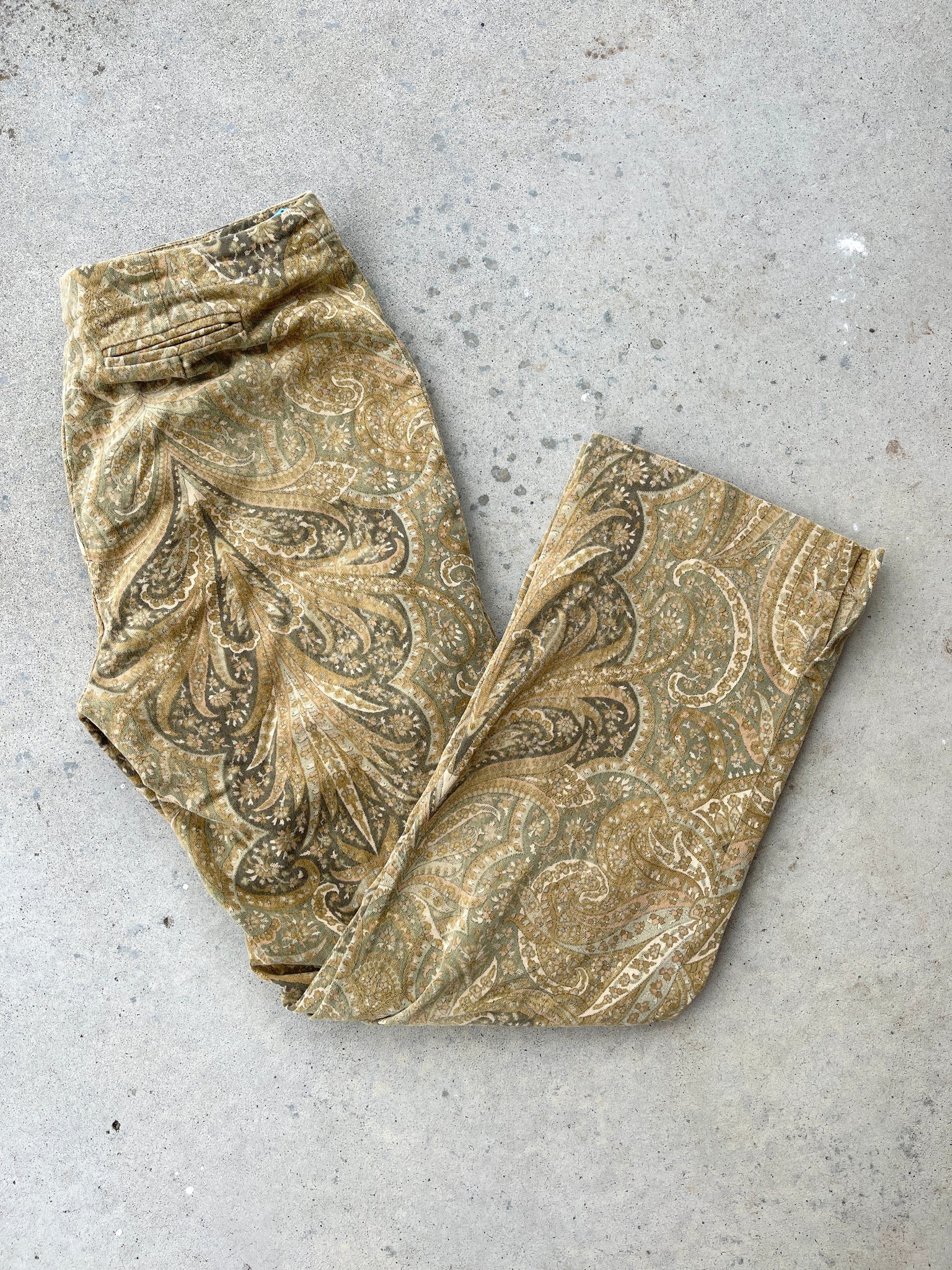 vintage paisley cotton trousers