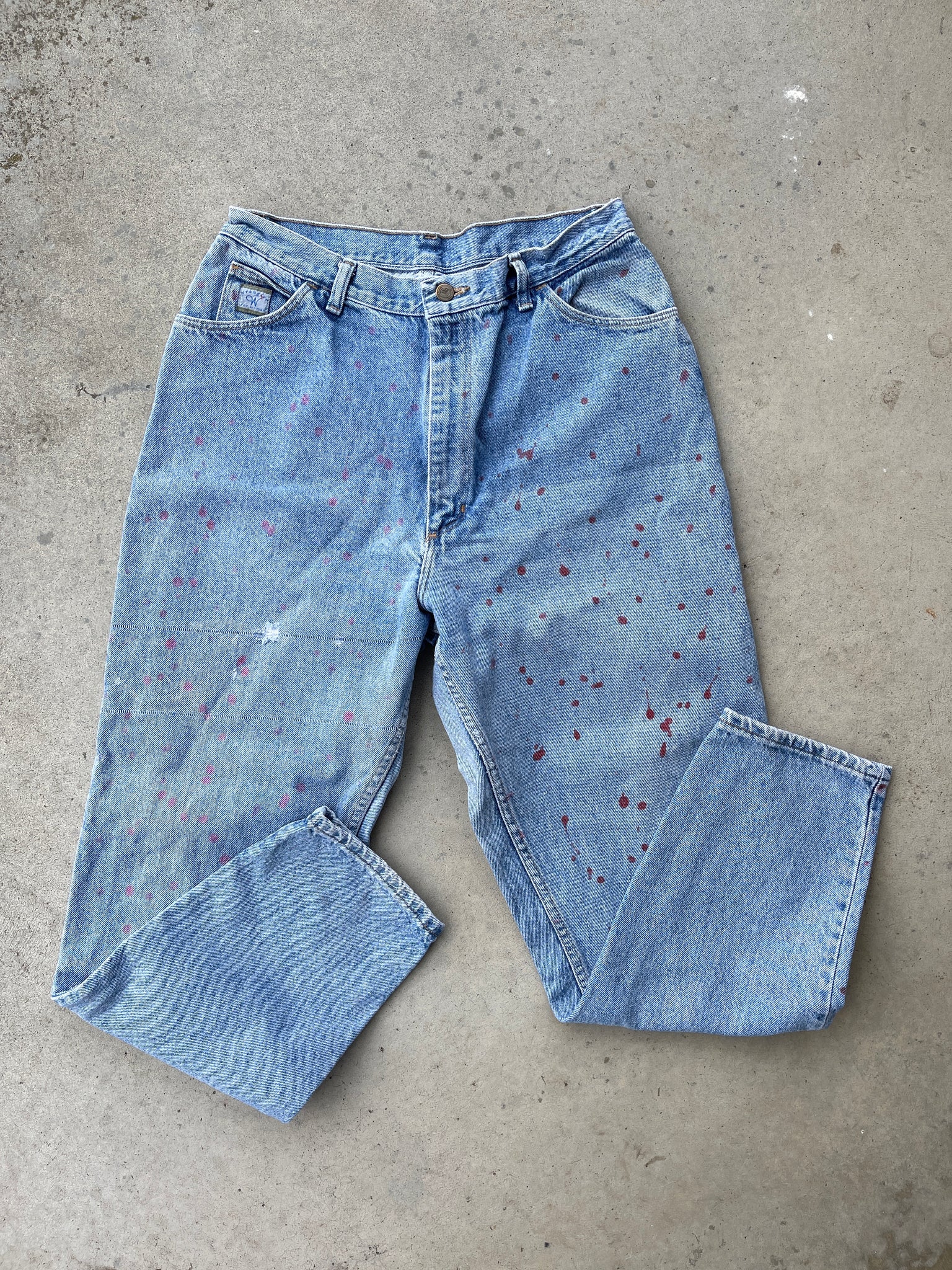 30" wrangler painted jeans