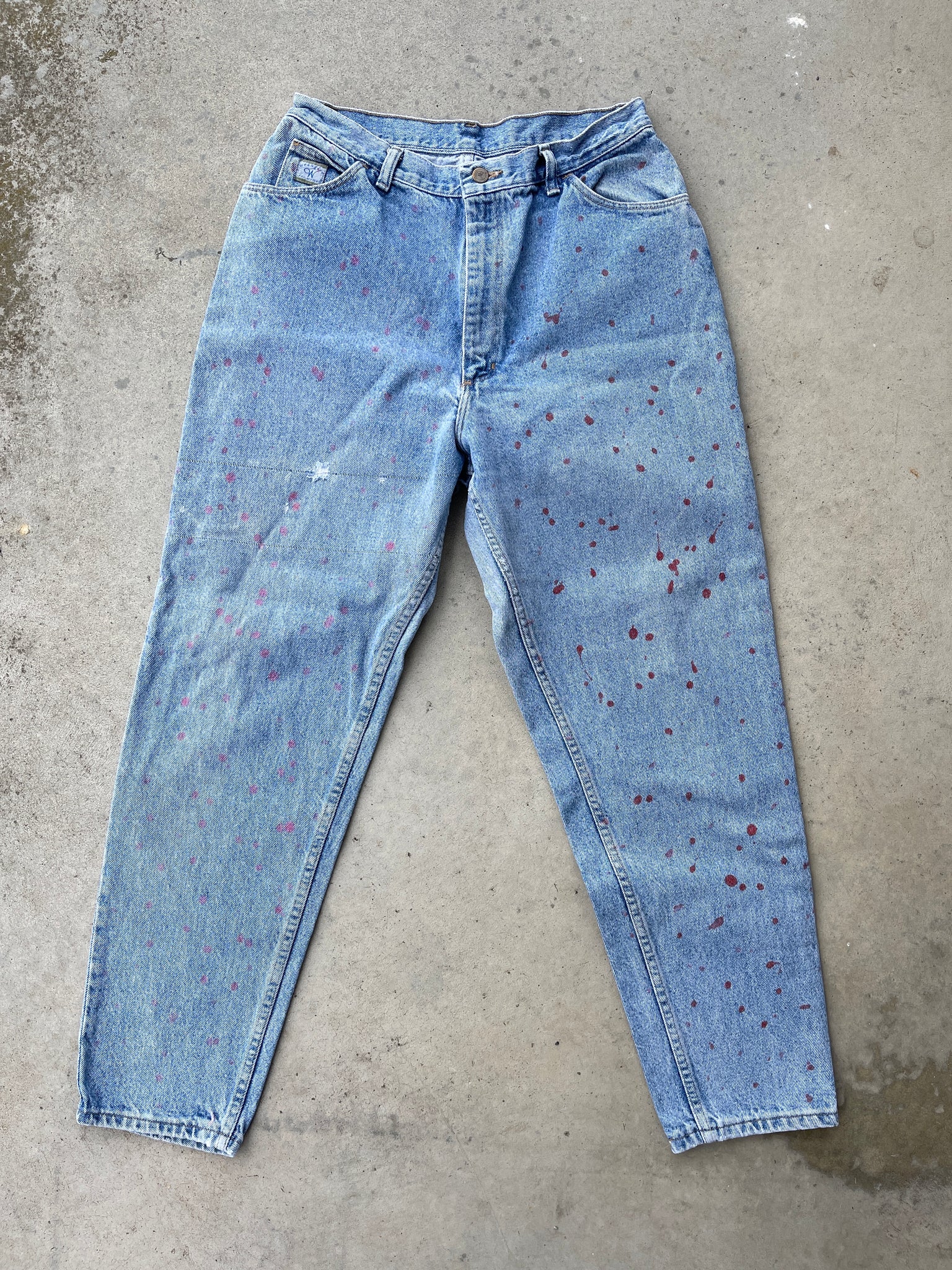 30" wrangler painted jeans