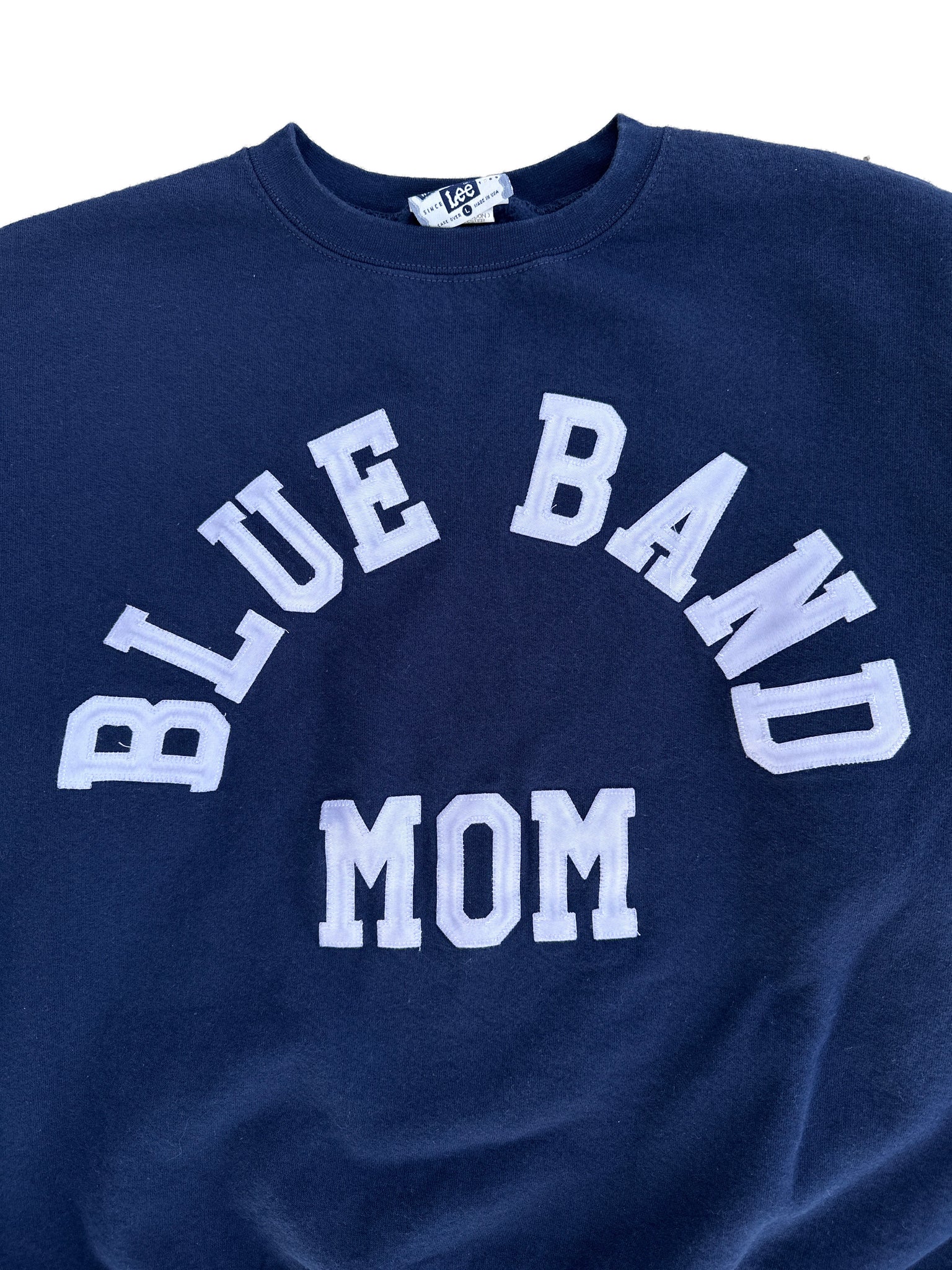 (L) vintage blue band crewneck