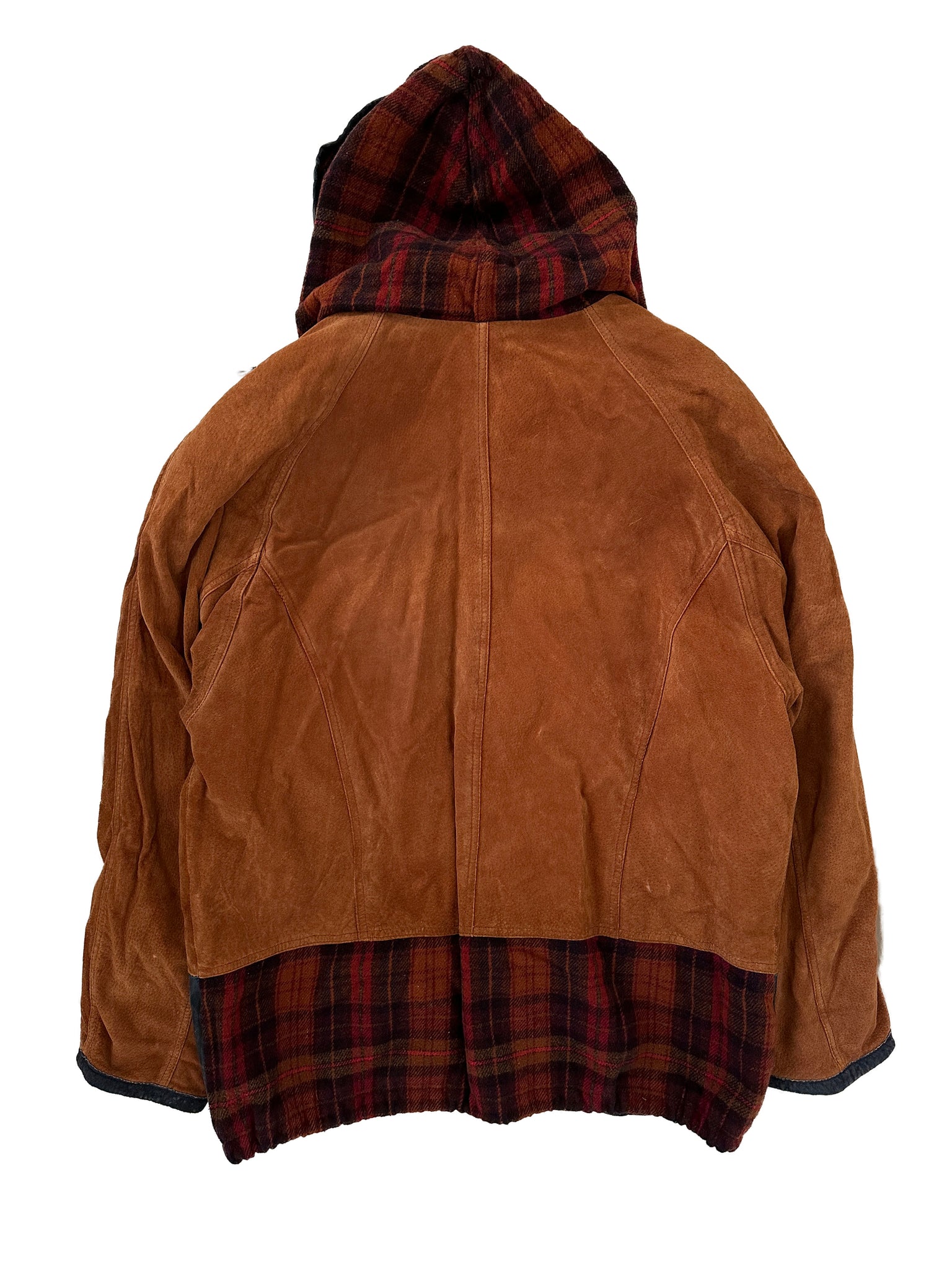 brown suede plaid jacket
